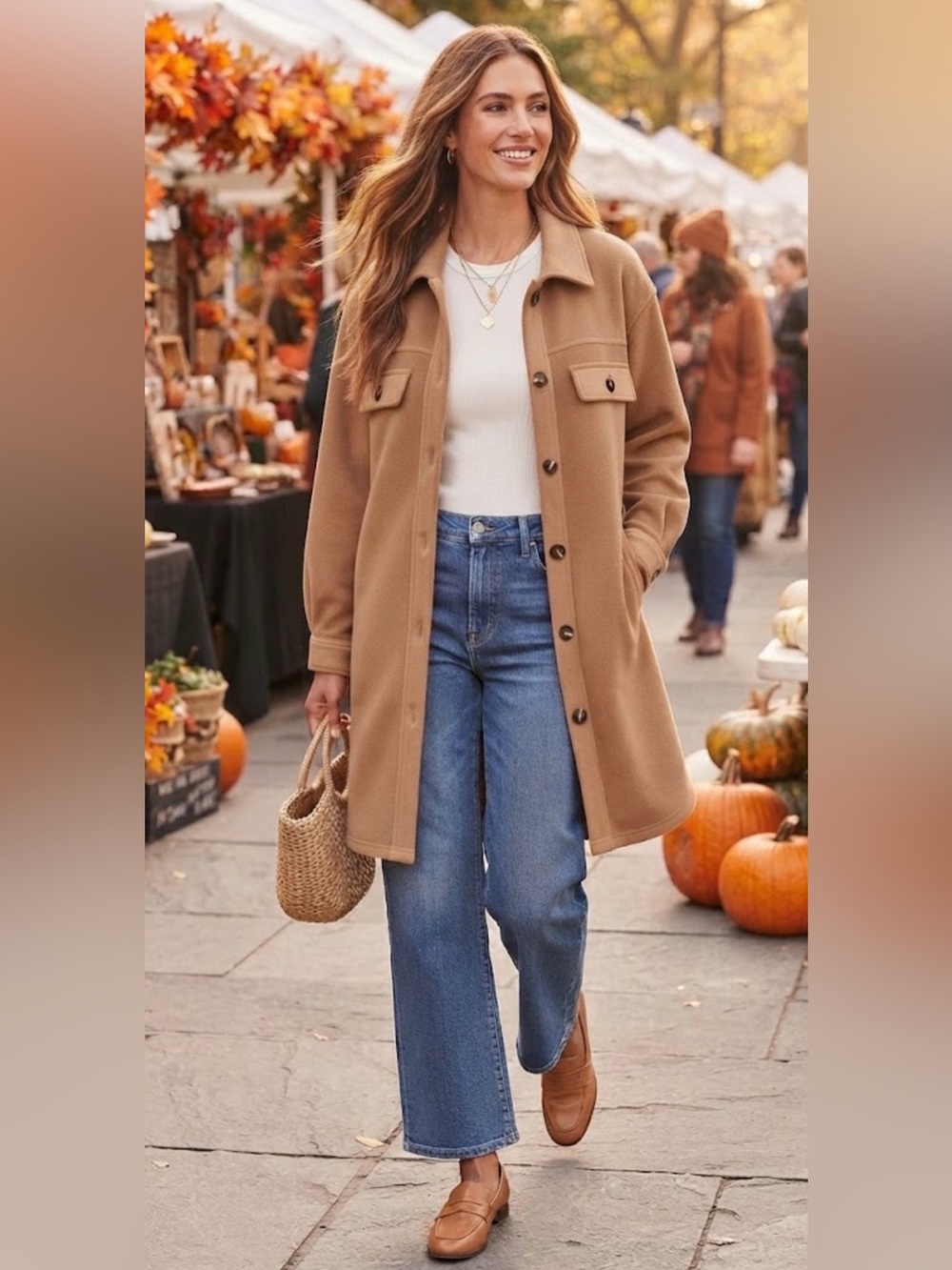 LOVE TREE Fleece Shacket